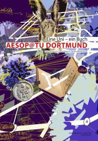 Buchcover, mehrfarbige abstrakt-geometrische Hintergrundgestaltung, Titel in roter Schrift auf weißem Grund im oberen Teil