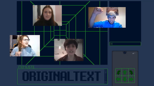 Bildschirmfoto des Videoprojekts "EscapeRoom.EchoChamber" aus dem Wintersemester 2020/2021